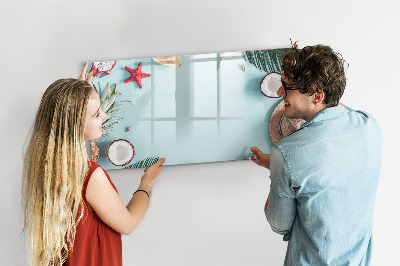 Uitwisbaar glazen planbord met magnetische functie Zomercompositie