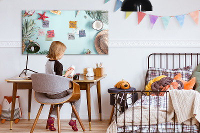 Uitwisbaar glazen planbord met magnetische functie Zomercompositie
