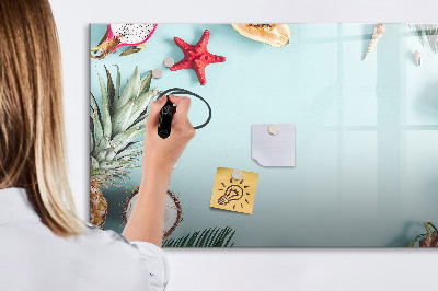 Uitwisbaar glazen planbord met magnetische functie Zomercompositie