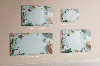 Uitwisbaar glazen planbord met magnetische functie Zomercompositie