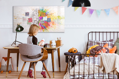 Magnetisch planbord voor de muur van bedrukt glas Abstractie van de hersenen