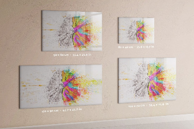 Magnetisch planbord voor de muur van bedrukt glas Abstractie van de hersenen