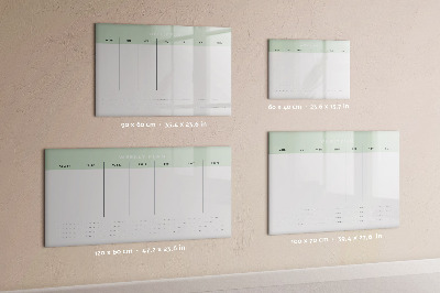Uitwisbaar glazen planbord met magnetische functie Wekelijkse planner