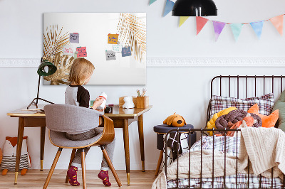 Magnetisch planbord voor de muur van bedrukt glas Tropische bladeren