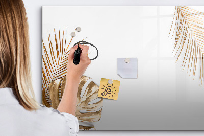 Magnetisch planbord voor de muur van bedrukt glas Tropische bladeren