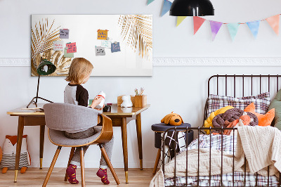 Magnetisch planbord voor de muur van bedrukt glas Tropische bladeren