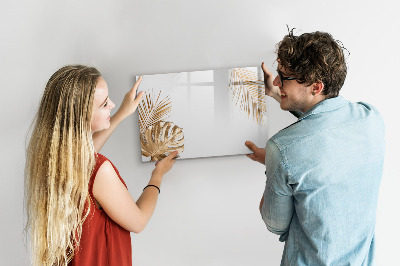 Magnetisch planbord voor de muur van bedrukt glas Tropische bladeren