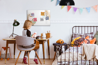 Magnetisch planbord voor de muur van bedrukt glas Tropische bladeren
