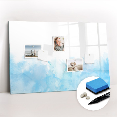 Beschrijfbaar magneetbord van glas met design Geschilderde vlekken