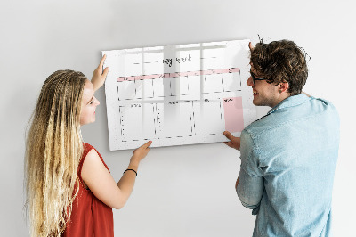 Magnetisch planbord voor de muur van bedrukt glas Mijn wekelijkse planner
