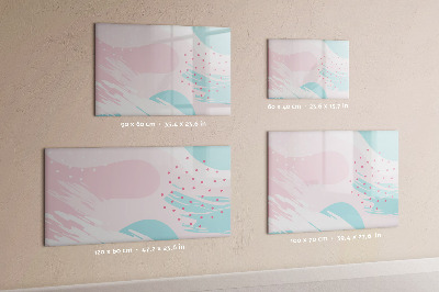 Beschrijfbaar magneetbord van glas met design Pastel abstractie