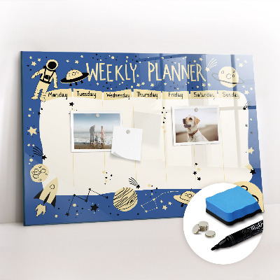 Uitwisbaar glazen planbord met magnetische functie Ruimteplanner