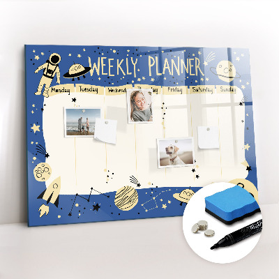 Uitwisbaar glazen planbord met magnetische functie Ruimteplanner