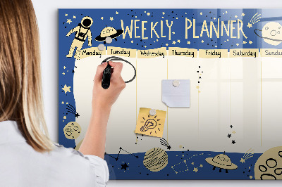Uitwisbaar glazen planbord met magnetische functie Ruimteplanner
