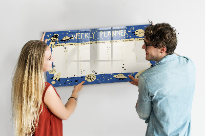 Uitwisbaar glazen planbord met magnetische functie Ruimteplanner
