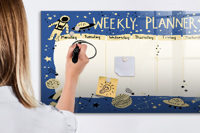 Uitwisbaar glazen planbord met magnetische functie Ruimteplanner