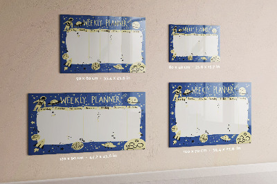 Uitwisbaar glazen planbord met magnetische functie Ruimteplanner