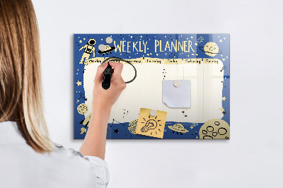 Uitwisbaar glazen planbord met magnetische functie Ruimteplanner