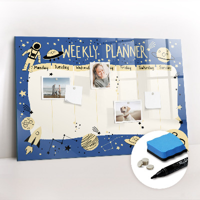 Uitwisbaar glazen planbord met magnetische functie Ruimteplanner