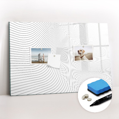 Magnetisch planbord voor de muur van bedrukt glas Abstracte lijnen