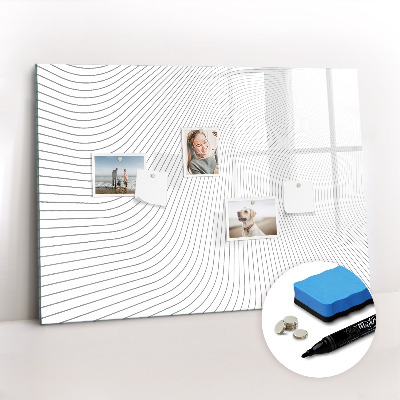 Magnetisch planbord voor de muur van bedrukt glas Abstracte lijnen