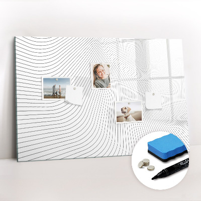 Magnetisch planbord voor de muur van bedrukt glas Abstracte lijnen
