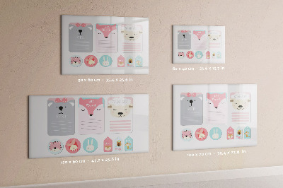 Magnetisch planbord voor de muur van bedrukt glas Gelukkige bladwijzers