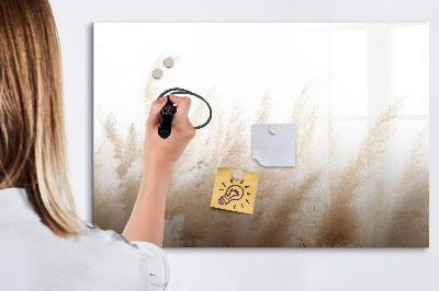 Uitwisbaar glazen planbord met magnetische functie Graanabstractie