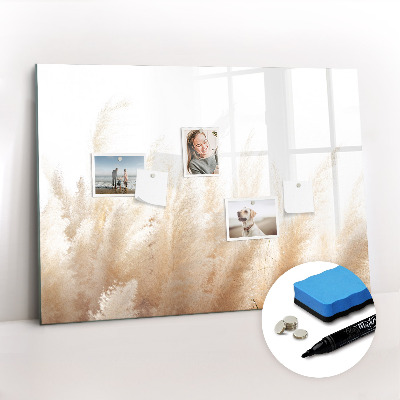 Uitwisbaar glazen planbord met magnetische functie Graanabstractie