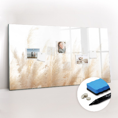 Uitwisbaar glazen planbord met magnetische functie Graanabstractie