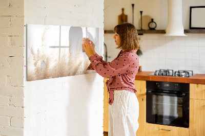 Uitwisbaar glazen planbord met magnetische functie Graanabstractie