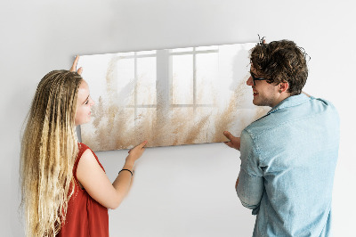 Uitwisbaar glazen planbord met magnetische functie Graanabstractie