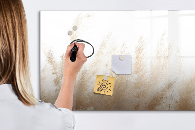 Uitwisbaar glazen planbord met magnetische functie Graanabstractie
