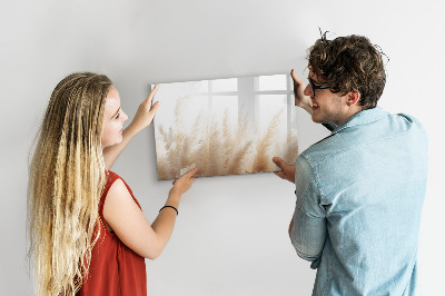 Uitwisbaar glazen planbord met magnetische functie Graanabstractie