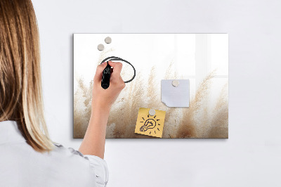 Uitwisbaar glazen planbord met magnetische functie Graanabstractie