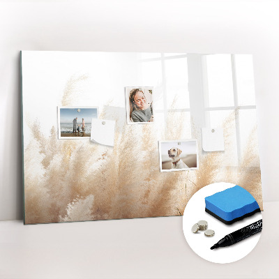 Uitwisbaar glazen planbord met magnetische functie Graanabstractie