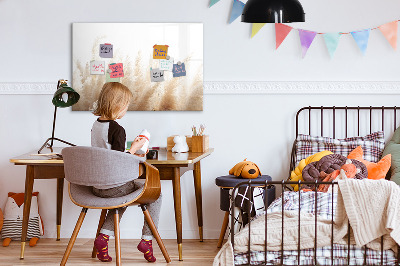 Uitwisbaar glazen planbord met magnetische functie Graanabstractie