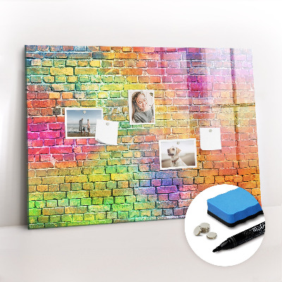 Beschrijfbaar magneetbord van glas met design Geschilderde muur