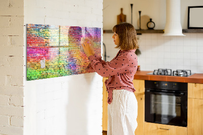Beschrijfbaar magneetbord van glas met design Geschilderde muur