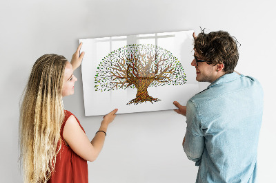 Beschrijfbaar magneetbord van glas met design Boomwortels