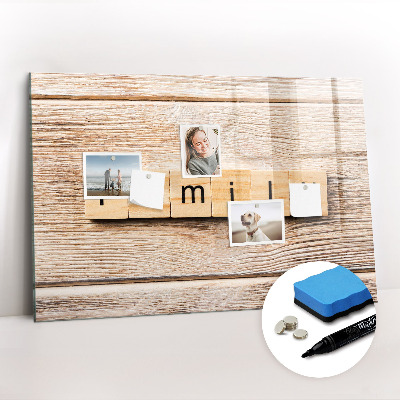 Uitwisbaar glazen planbord met magnetische functie De inscriptiefamilie