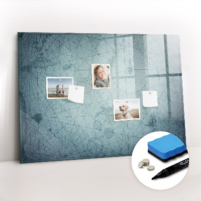 Uitwisbaar glazen planbord met magnetische functie Vintage kaart