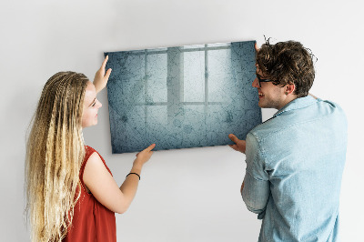 Uitwisbaar glazen planbord met magnetische functie Vintage kaart