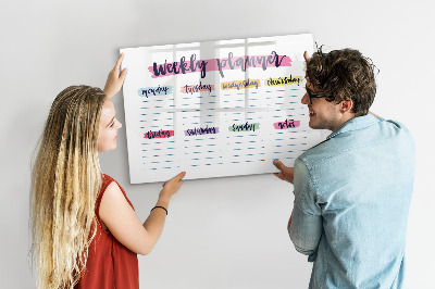 Beschrijfbaar magneetbord van glas met design Handgeschreven planner