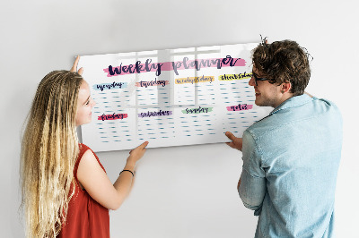 Beschrijfbaar magneetbord van glas met design Handgeschreven planner