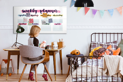 Beschrijfbaar magneetbord van glas met design Handgeschreven planner