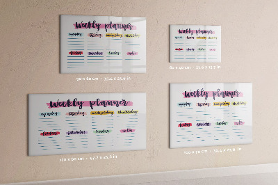 Beschrijfbaar magneetbord van glas met design Handgeschreven planner