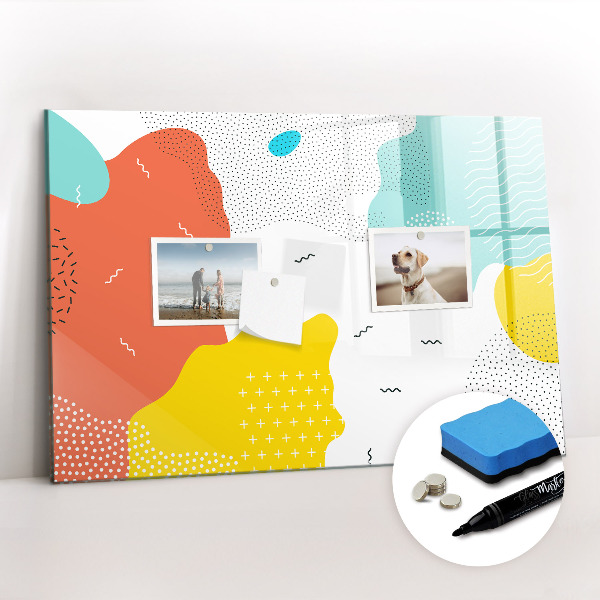 Uitwisbaar glazen planbord met magnetische functie Popabstractie