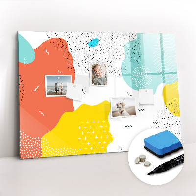 Uitwisbaar glazen planbord met magnetische functie Popabstractie