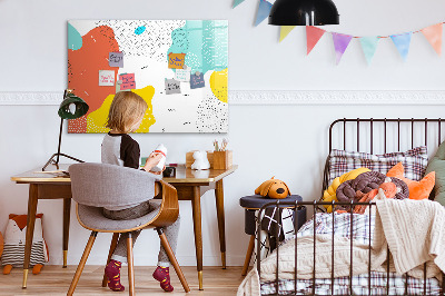 Uitwisbaar glazen planbord met magnetische functie Popabstractie